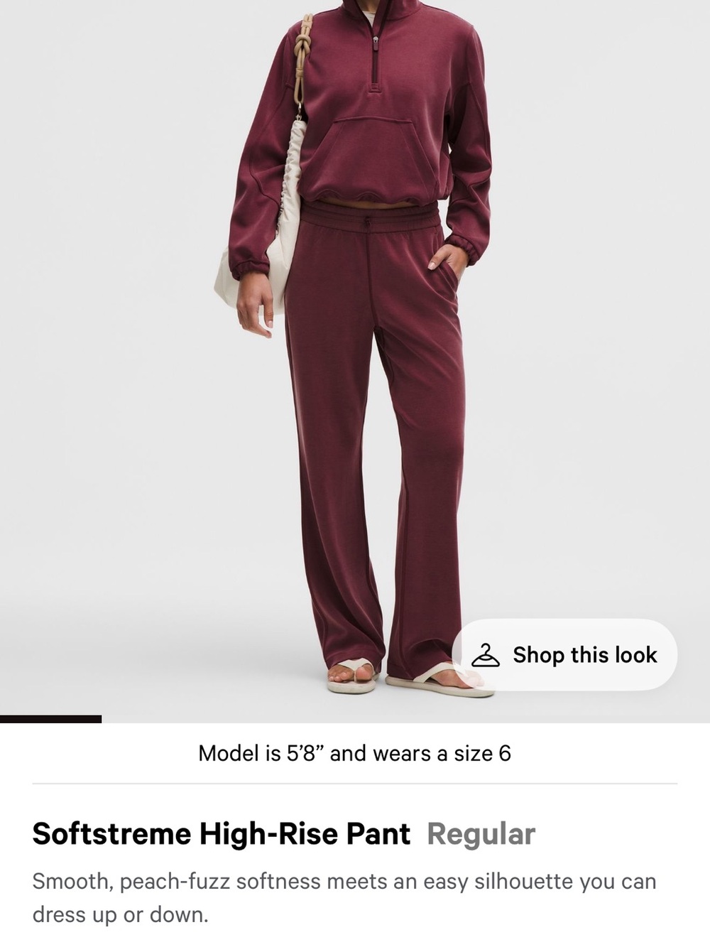 lululemon athletica Softstreme Wide-Leg Pant - Burgundy